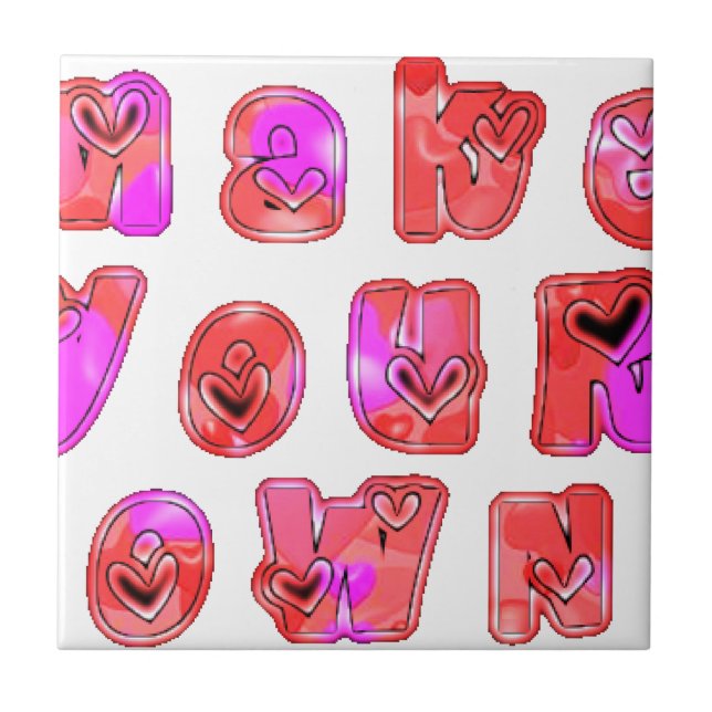Make Your Own Hearts Art Print Design Tile (Front)