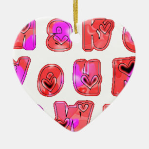 Make Your Own hearts Ceramic Tree Decoration