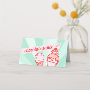 Make your own Ice Cream Bar Topping Table Tent Place Card