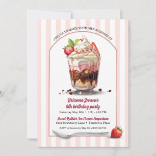 Make Your Own Ice Cream Sundae Birthday Party Invitation