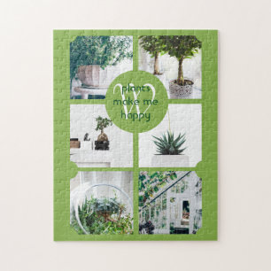 Make Your Own Instagram Trendy Green Photo Grid Jigsaw Puzzle