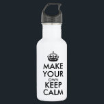 Make your own keep calm - black 532 ml water bottle<br><div class="desc">Hello and welcome, create and customise your own "keep calm" design for this one is unique! Replace the words "make your own keep calm" by the word of your choice and choose the colour you want! You can imagine and do everything!! ex: "keep calm and carry on" "keep calm and...</div>
