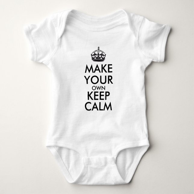Make your own keep calm - black baby bodysuit (Front)