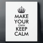 Make your own keep calm - black plaque<br><div class="desc">Hello and welcome, create and customise your own "keep calm" design for this one is unique! Replace the words "make your own keep calm" by the word of your choice and choose the colour you want! You can imagine and do everything!! ex: "keep calm and carry on" "keep calm and...</div>