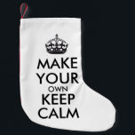 Make your own keep calm - black small christmas stocking<br><div class="desc">Hello and welcome, create and customise your own "keep calm" design for this one is unique! Replace the words "make your own keep calm" by the word of your choice and choose the colour you want! You can imagine and do everything!! ex: "keep calm and carry on" "keep calm and...</div>