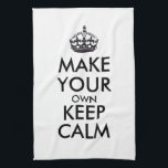 Make your own keep calm - black tea towel<br><div class="desc">Hello and welcome, create and customise your own "keep calm" design for this one is unique! Replace the words "make your own keep calm" by the word of your choice and choose the colour you want! You can imagine and do everything!! ex: "keep calm and carry on" "keep calm and...</div>