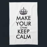 Make your own keep calm - black tea towel<br><div class="desc">Hello and welcome, create and customise your own "keep calm" design for this one is unique! Replace the words "make your own keep calm" by the word of your choice and choose the colour you want! You can imagine and do everything!! ex: "keep calm and carry on" "keep calm and...</div>