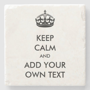 Make Your Own Keep Calm Product Black White Stone Coaster