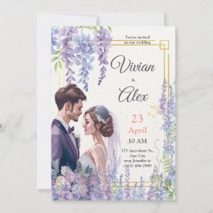 Make Your Own Lavender Watercolor Floral Wedding Invitation