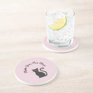 Make Your Own Magic Cute Black Cat   Coaster