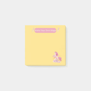 Make Your Own Magic Cute Pink Unicorn Yellow Notep Post-it Notes