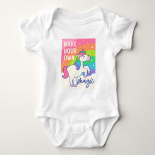 Make Your Own Magic   Cute Unicorn Baby Bodysuit