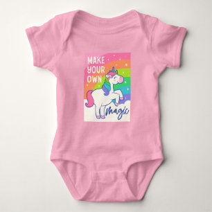 Make Your Own Magic   Cute Unicorn Baby Bodysuit
