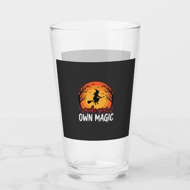Make Your Own Magic Witch Halloween Design_1 Glass (Front)