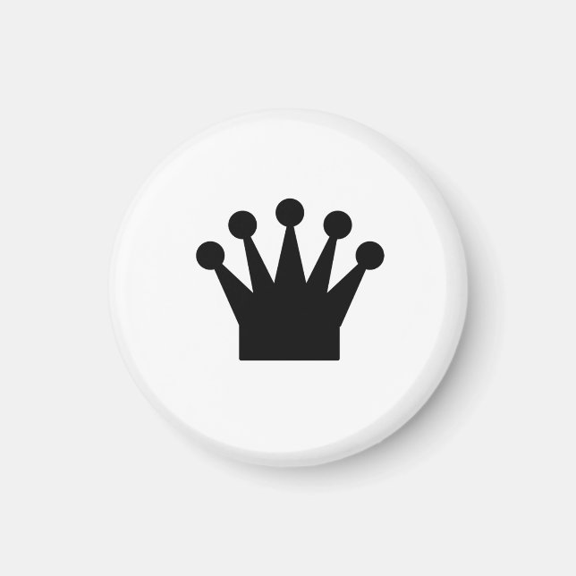 Make your own magnetic chess pieces - Black Queen Magnet (Front)
