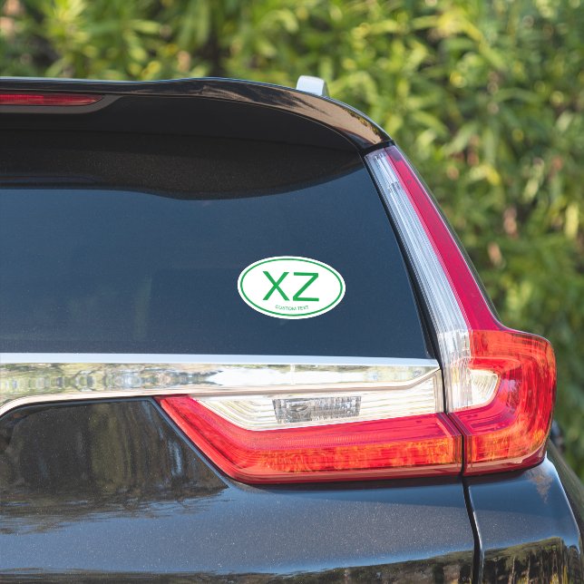 Make your own oval country code vinyl car stickers (Car Side)
