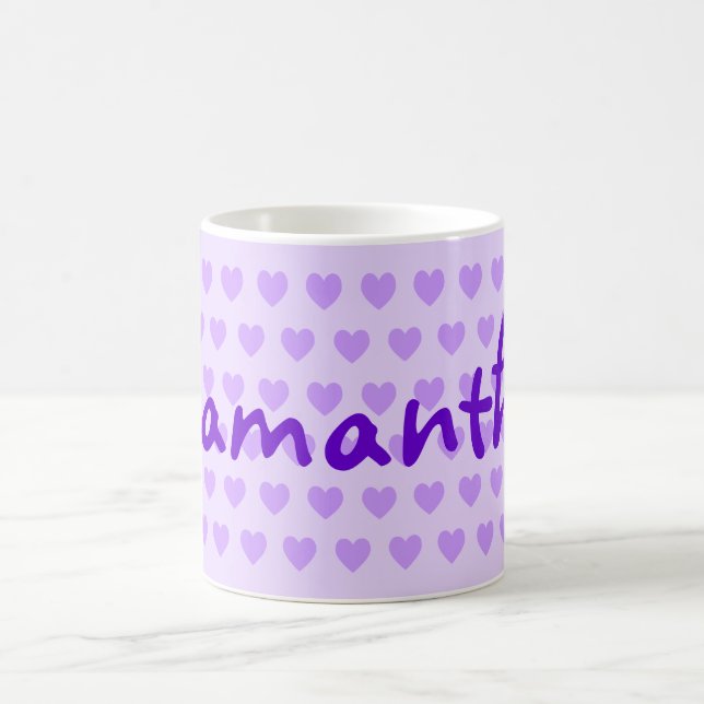 Make Your Own Pale Purple Hearts Personalised Coffee Mug (Center)