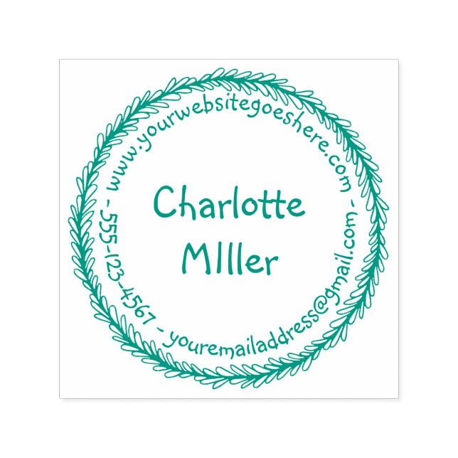 Make Your Own Personal Seal w/ Contact Information Self-inking Stamp (Design)