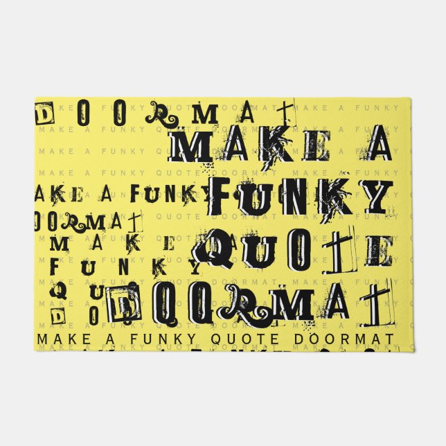 Make Your Own Personalised Funky Quote | Yellow Doormat (Front)
