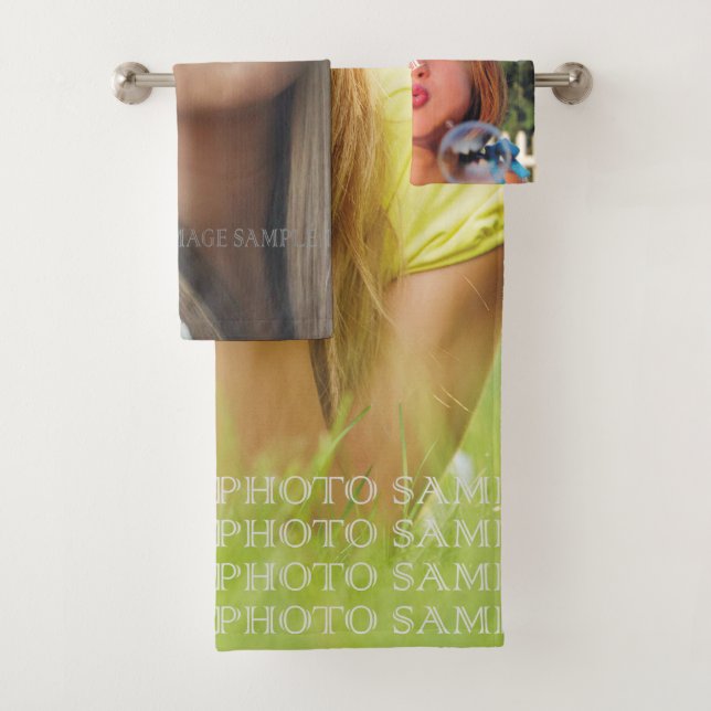 Make your own personalised photo bath towel set (Insitu)