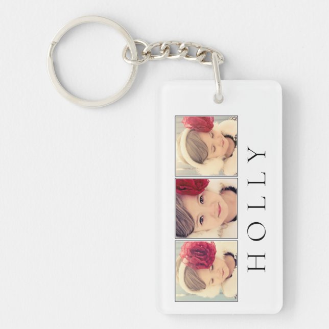 Make Your Own Personalised Photo Christmas Gift Key Ring (Front)