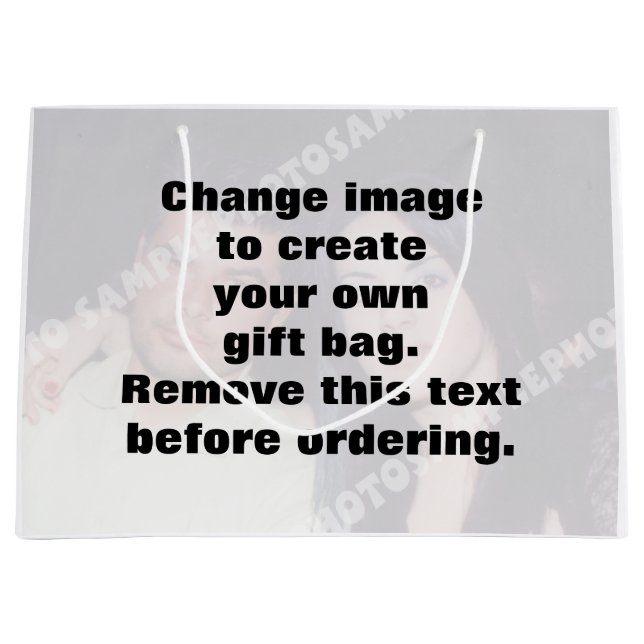 Make your own personalised photo large gift bag (Front)