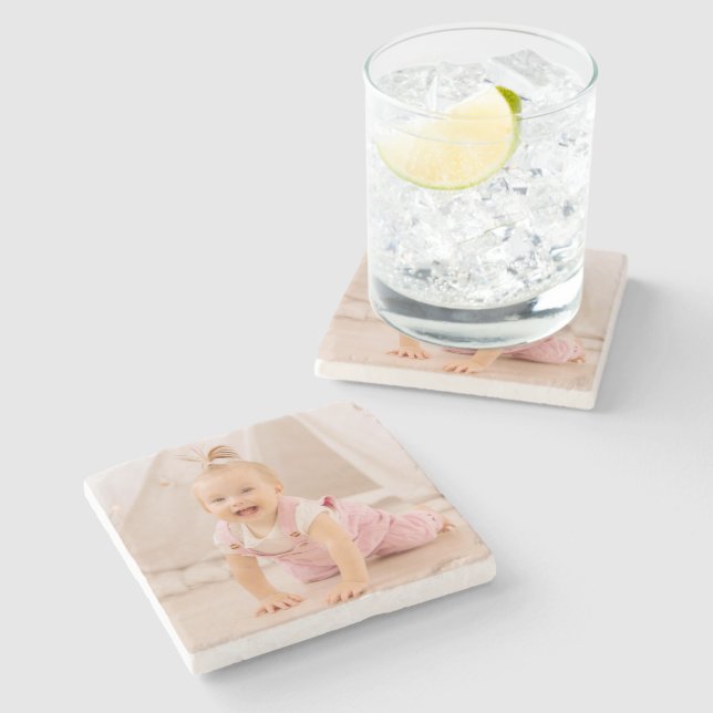 Make Your Own, Personalised Photo Stone Coaster (Side)