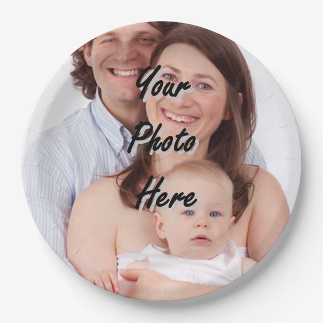 Make your own personalised photo template paper plate (Front)