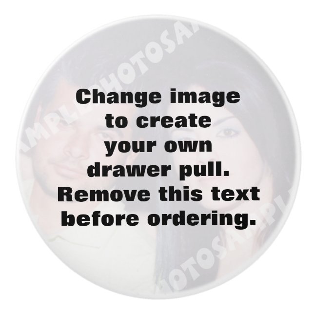 Make your own personalised template photo ceramic knob (Front)