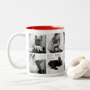 Make Your Own Pet Photo Collage   Black and White Two-Tone Coffee Mug
