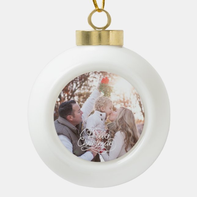 Make Your Own Photo Christmas Ceramic Ornament (Front)