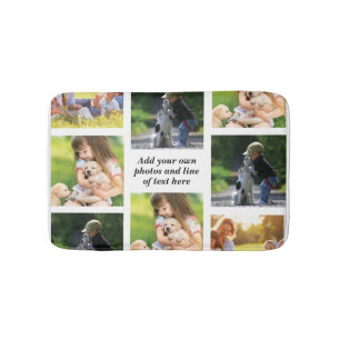 Make your own photo collage and text bath mat