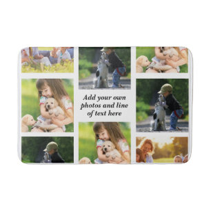 Make your own photo collage and text bath mat