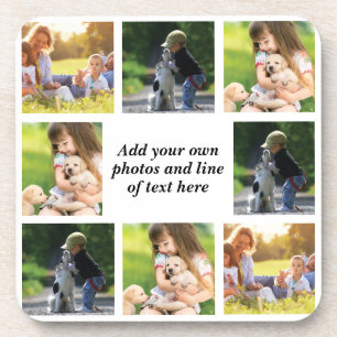 Make your own photo collage and text coaster