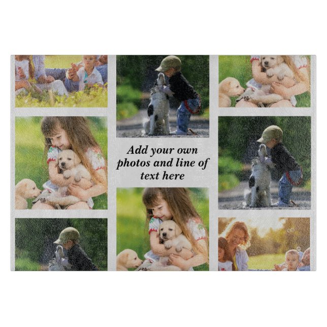 Make your own photo collage and text  cutting board (Front)