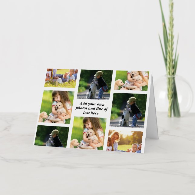 Make your own photo collage and text   foil holiday card (Front)