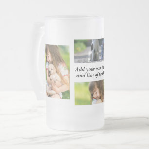 Make your own photo collage and text   frosted glass beer mug