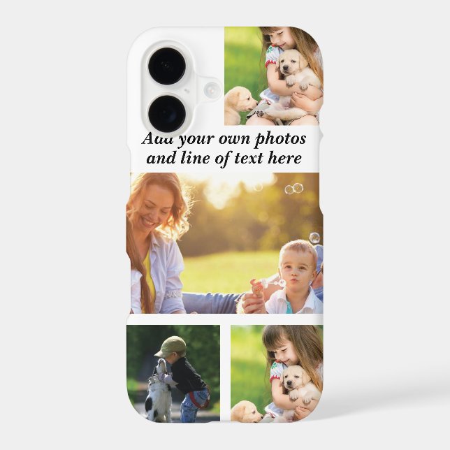 Make your own photo collage and text   iPhone case (Back)