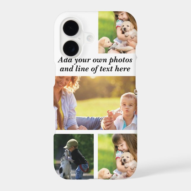 Make your own photo collage and text  iPhone case (Back)