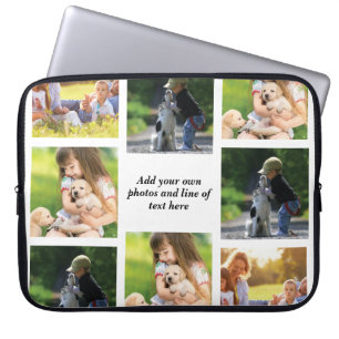 Make your own photo collage and text  laptop sleeve
