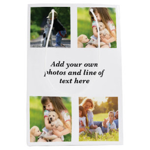 Make your own photo collage and text   medium gift bag