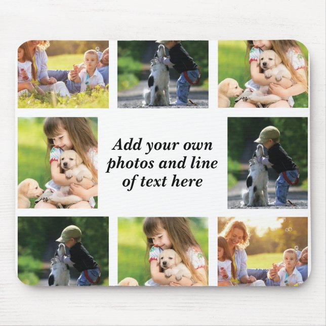 Make your own photo collage and text   mouse pad (Front)