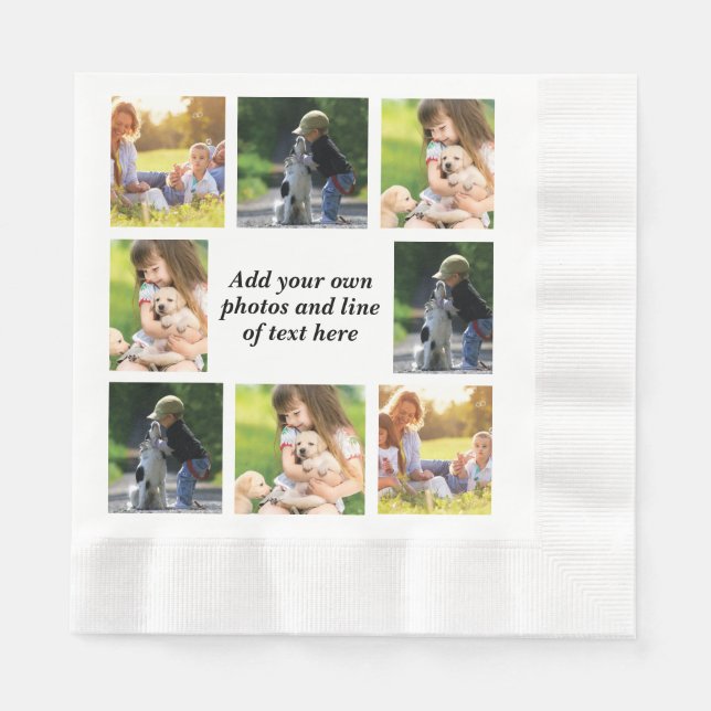 Make your own photo collage and text  napkin (Front)
