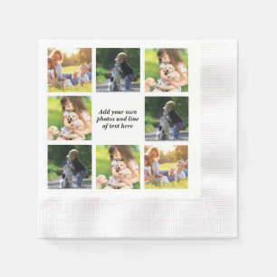 Make your own photo collage and text  napkin