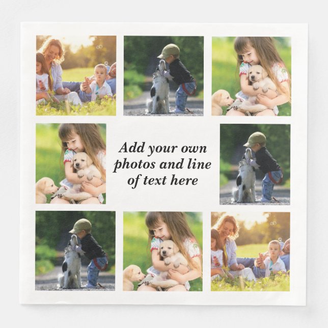 Make your own photo collage and text  napkin (Front)