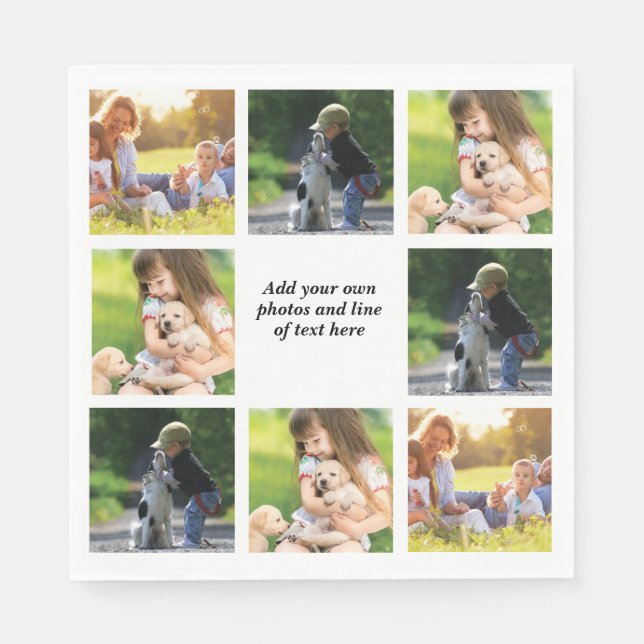 Make your own photo collage and text  napkin (Front)