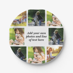 Make your own photo collage and text   paper plate