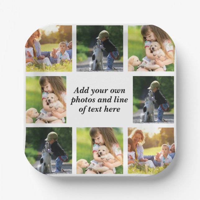 Make your own photo collage and text  paper plate (Front)