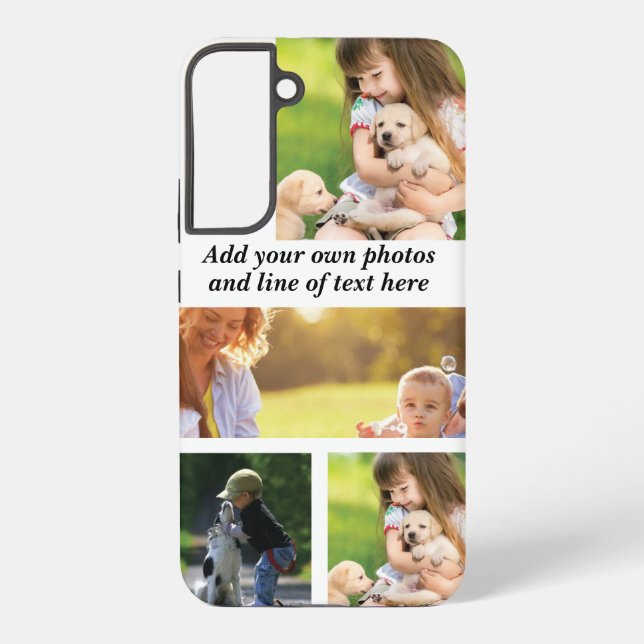 Make your own photo collage and text  samsung galaxy s22+ case (Back)