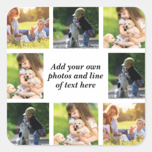 Make your own photo collage and text   square sticker